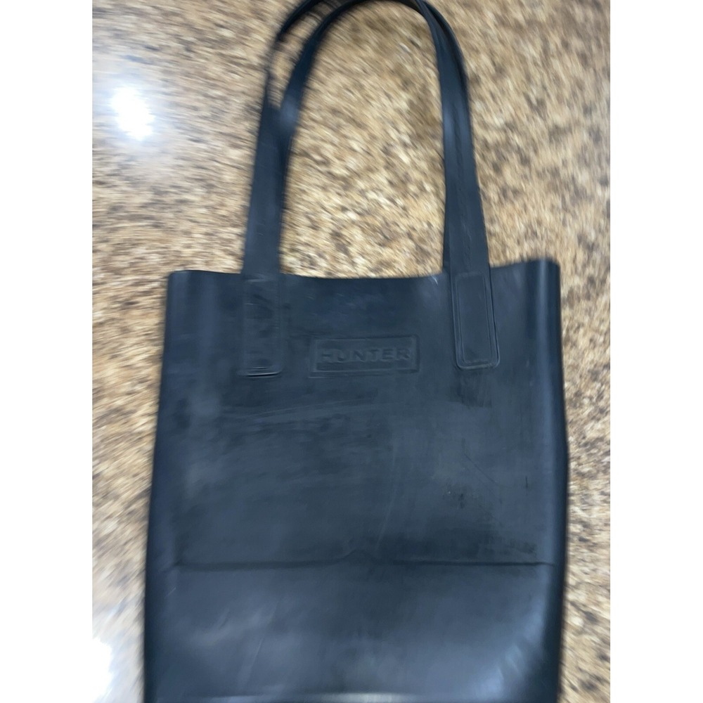 Hunter x Target Black Rubber Sling Tote Bag Purse Large Handbag - Picture 10 of 16